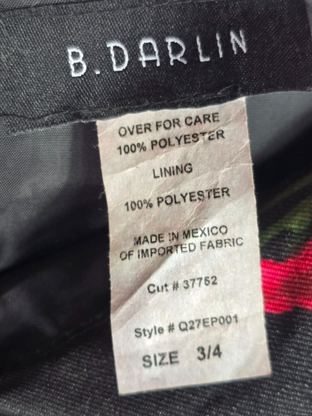 B Darlin Black Floral Party Prom Dress Size 3/4 Y2K - Picture 2 of 3